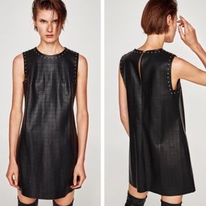 Zara Embossed Faux Leather Dress